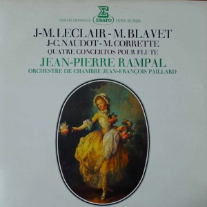 Jean-Marie Leclair, Michel Blavet , Naudot, Corrette , Quatre Concertos Pour Flûte , Jean-Pierre Rampal LP France 1971 