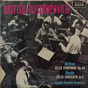 Britten, Haydn - Cello Symphony Op. 68 / Cello Concerto In C, Rostropovich , LP DECCA, mono