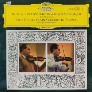 Violinkonzerte In A-moll Und E-durBach  -  Konzert Für Zwei Violinen In D-moll, Igor and David Oistrach ,Deutsche Grammophon, LP  ,     