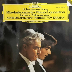 Schumann Grieg Piano Concertos Krystian Zimerman  Herbert von Karajan LP 1982 Germany Deutsche Grammophon 