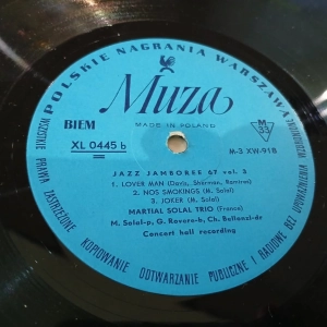 Martial Solal Trio, Jazz Jamboree 67 Vol. 3 LP 1967 Muza