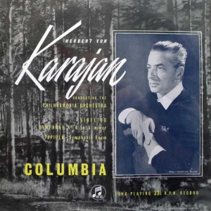 Sibelius - Symphony No 4, Tapiola, Herbert von Karajan, LP 1954 UK, Columbia Records, mono