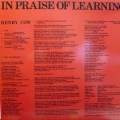 Henry Cow, Slapp Happy,  In Praise Of Learning, LP 1975 UK, Virgin, płyta winylowa