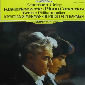 Robert Schumann, Edvard Grieg, Piano Concertos, Krystian Zimerman, Herbert von Karajan, LP 1982 Germany, Deutsche Grammophon, płyta winylowa 