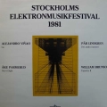 Alejandro Viñao, Åke Parmerud, Pär Lindgren, Pär Lindgren, Stockholms Elektronmusikfestival 1981, LP 1982 Sweden,  Fylkingen Records, płyta winylowa
