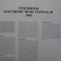 Alejandro Viñao, Åke Parmerud, Pär Lindgren, Pär Lindgren, Stockholms Elektronmusikfestival 1981, LP 1982 Sweden,  Fylkingen Records, płyta winylowa