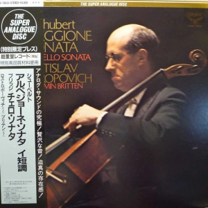 Schubert: Sonata For Arpeggione And Piano / Bridge: Sonata For Cello And Piano,   Mstislav Rostropovich, Benjamin Britten,    LP 1988 Japan, London, The Super Analogue Disc, płyta winylowa  