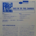 Paul Chambers Quartet,  Bass On Top, LP 1984 wydanie promocyjne Japan, Blue Note, płyta winylowa