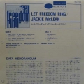 Jackie McLean, Let Freedom Ring, LP 1984 Japan, Blue Note, płyta winylowa
