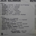 Jacek Kaczmarski, Krzyk LP 1989 PL, Polskie Nagrania Muza, płyta winylowa
