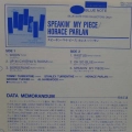 Horace Parlan Quintet, Speakin' My Piece, LP 1984 Japan, Blue Note, autograf, płyta winylowa 