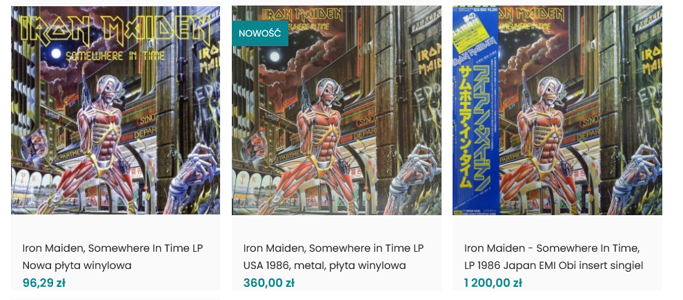 Kolekcja winyli Iron Maiden w sklepie Vinyl Tamka