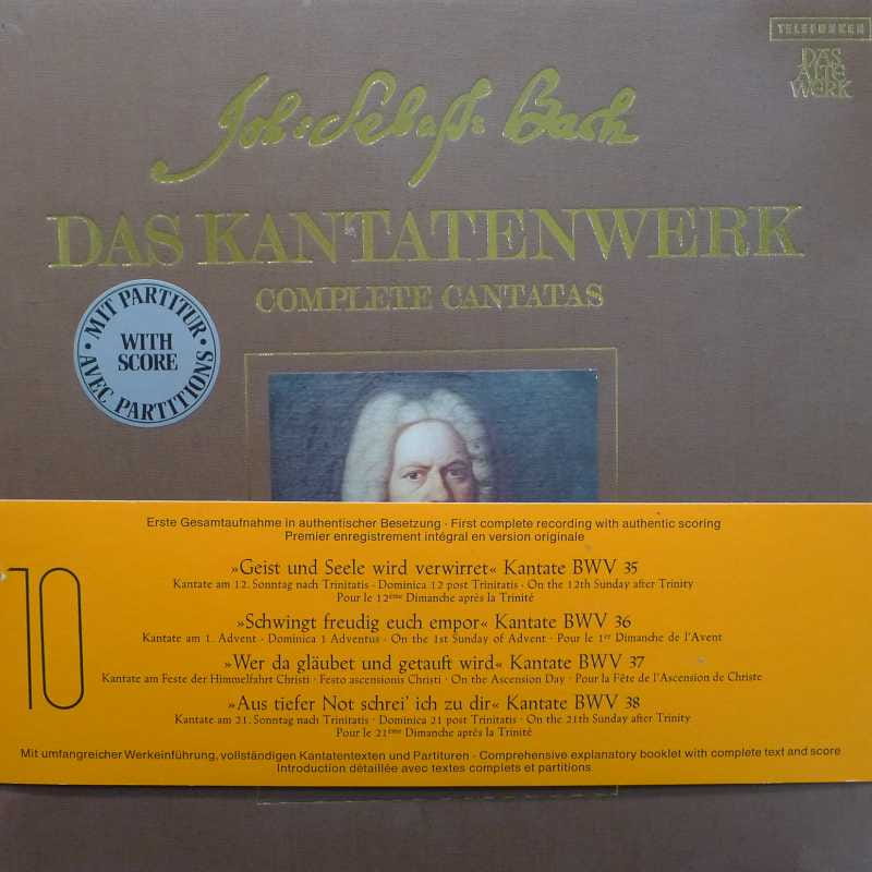 Johann Sebastian Bach -  Das Kantatenwerk · Complete Cantatas | BWV 35-38 | Vol. 10, 2LP 1984 Germany , Telefunken, BOX, płyta winylowa