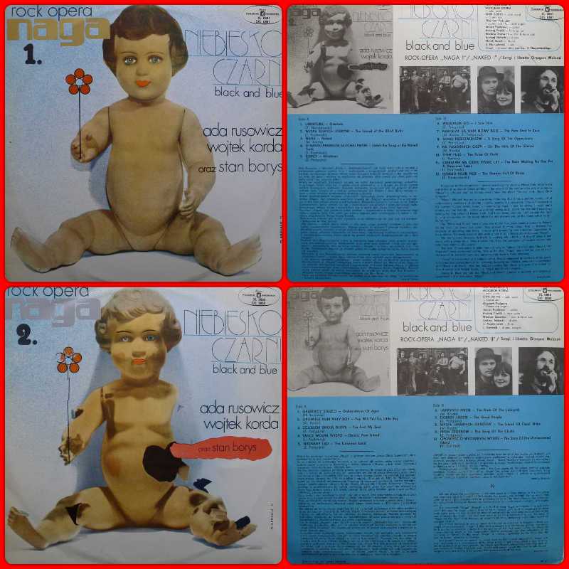 Rock Opera NAGA, Niebiesko-Czarni, Ada Rusowicz, Wojtek Korda, Stan Borys,  Komplet 2LP  1972 PL, Polskie Nagrania Muza, płyta winylowa