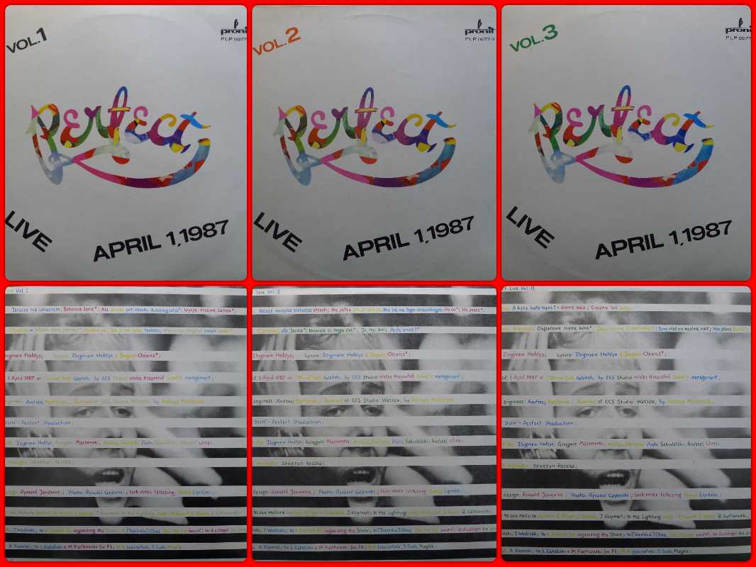 Perfect Live April 1, 1987 ,  Komplet 3LP 1987 PL, Pronit , płyta winylowa