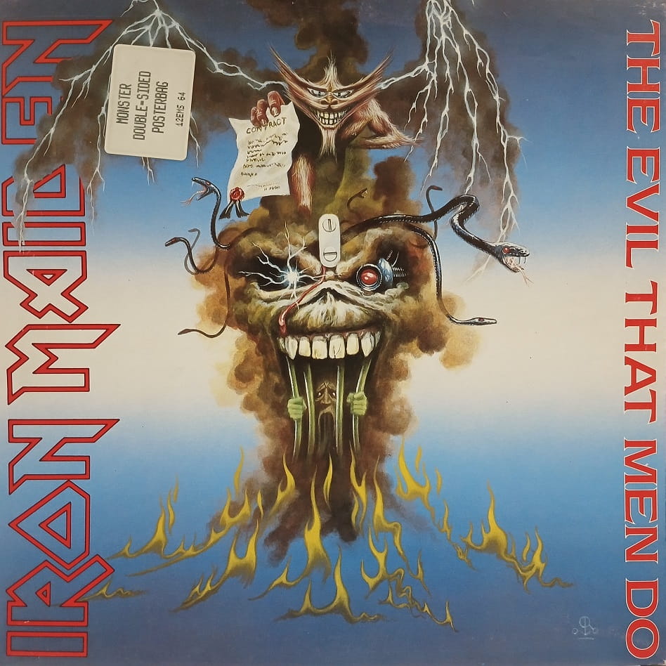 Iron Maiden, The Evil That Men Do 12" UK 1988 posterbag