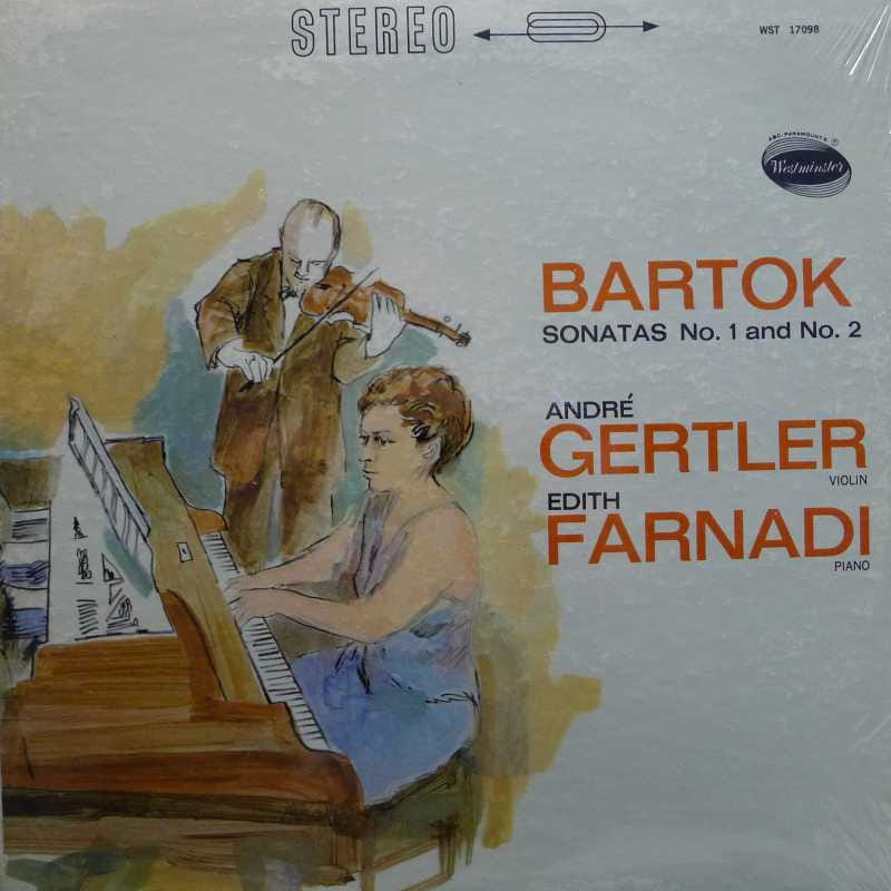 Bartok - Sonatas No 1 and No 2, Andre Gertler, Edith Farnandi, LP 1966 US, Westminster