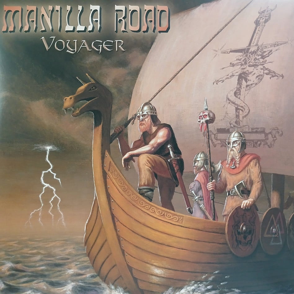 Manilla Road, Voyager 2LP BRown, 2008 poster + insert, metal płyty winylowe