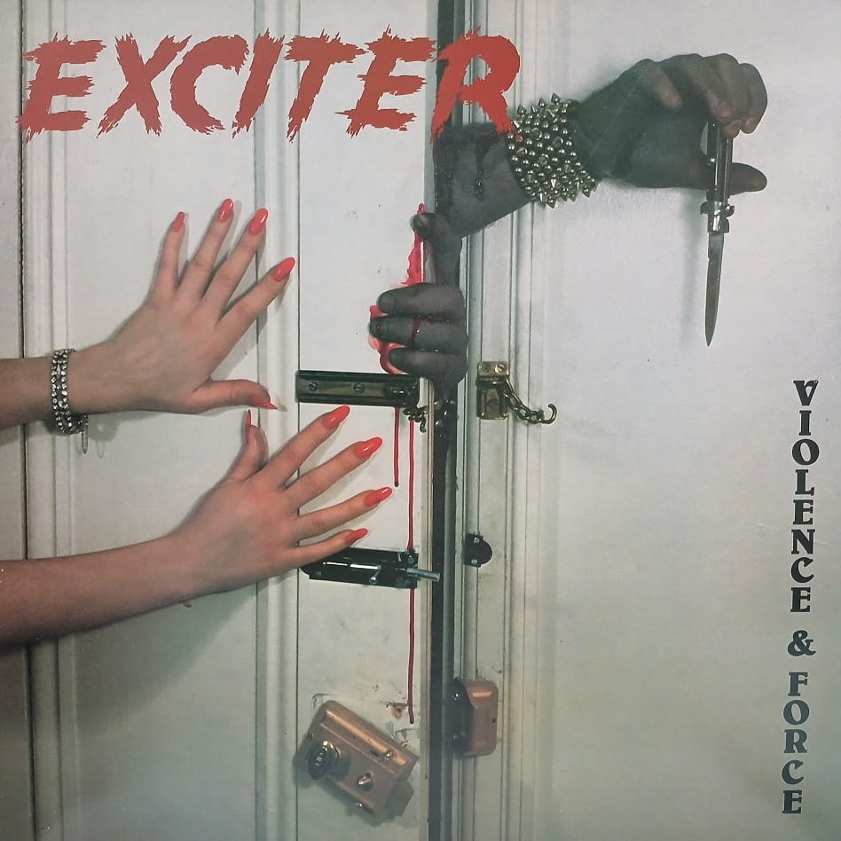 Exciter, Violence & Force LP UK 1984, insert, metal, płyta winylowa