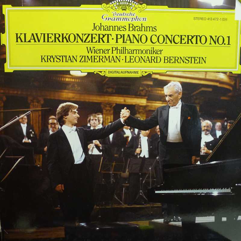 Johannes Brahms, Piano Concerto No. 1, Krystian Zimerman, Leonard Bernstein, LP 1984 Germany, Deutsche Grammophon, płyta winylowa