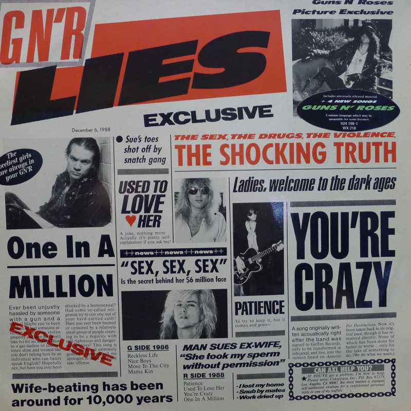 Guns N' Roses,  G N' R Lies, LP 1988 Germany, Geffen Records , płyta winylowa