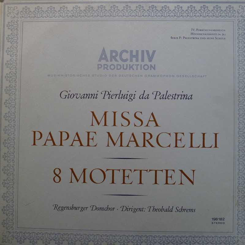 Giovanni Pierluigi da Palestrina, Missa Pape Marcelli, 8 Motetten, LP Germany, Archiv Produktion, płyta winylowa