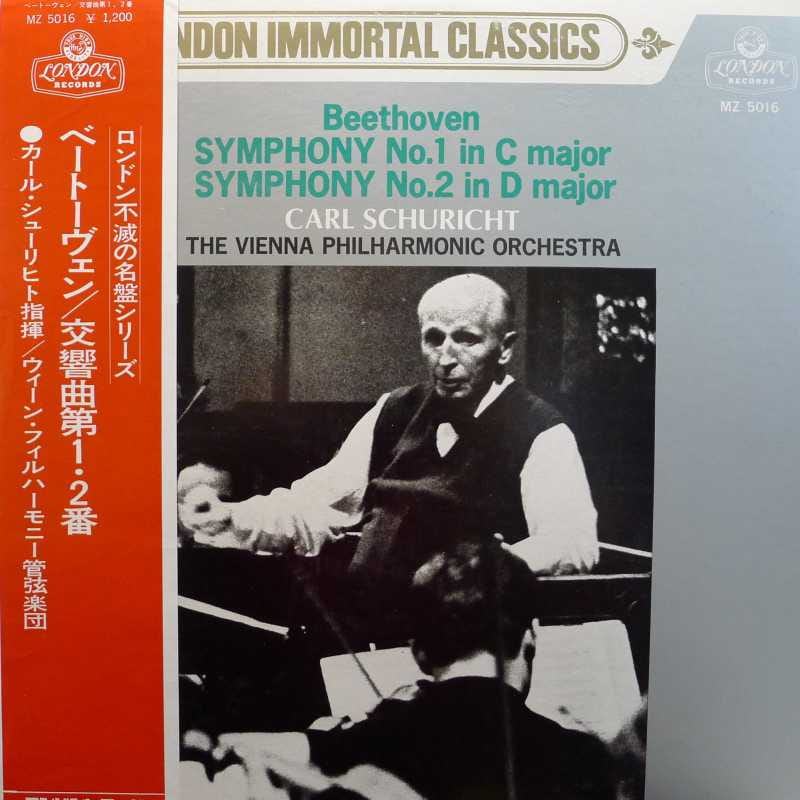 Beethoven, Symphony No 1 i 2, Carl Schuricht, LP Japan, London, płyta winylowa