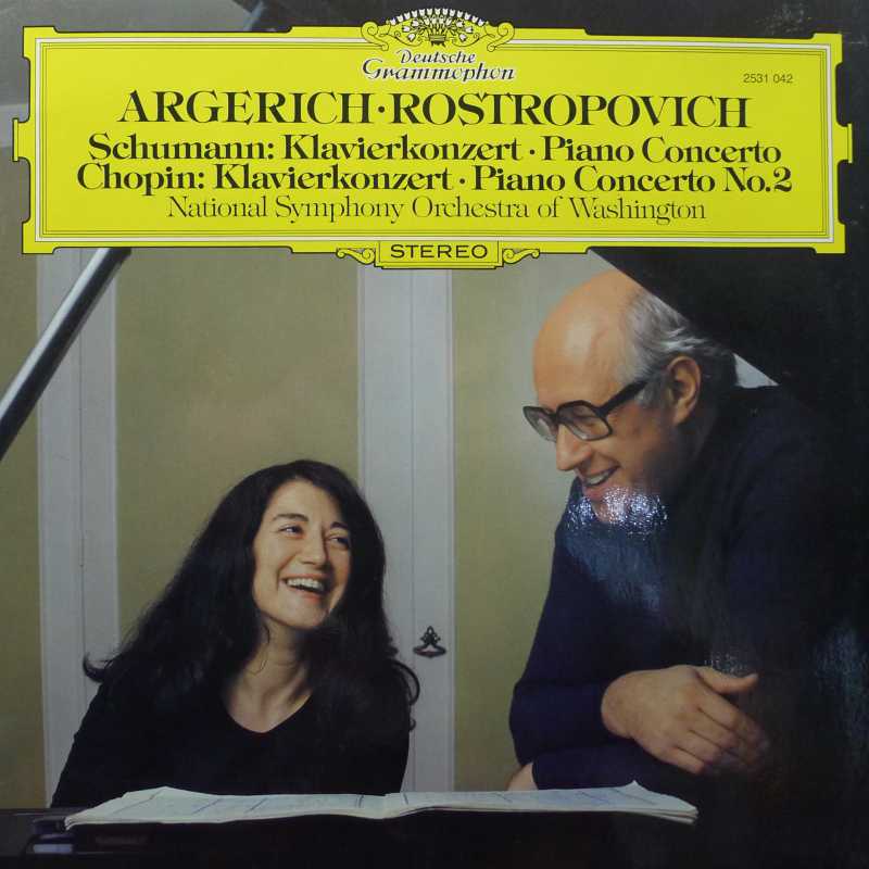 Schumann, Chopin, Piano Concertos, Martha Argerich, Mstislav Rostropovich, LP 1978 Germany, Deutsche Grammophon, płyta winylowa