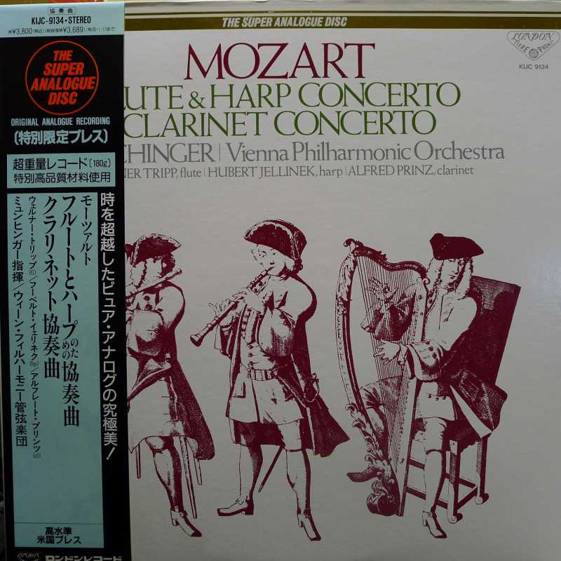 Mozart, Flute and Harp Concerto. Clarinet Concerto, Karl Munchinger, LP 1994 Japan, London,The Super Analogue Disc, płyta winylowa      