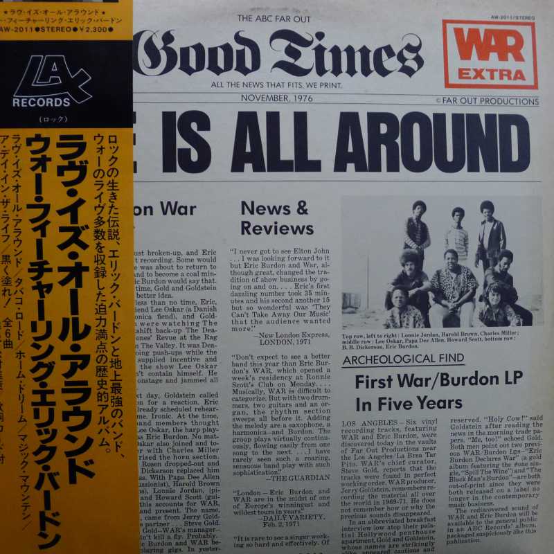 Eric Burdon & War, Love Is All Around, LP 1979 PROMO Japan, Trio Records, płyta winylowa